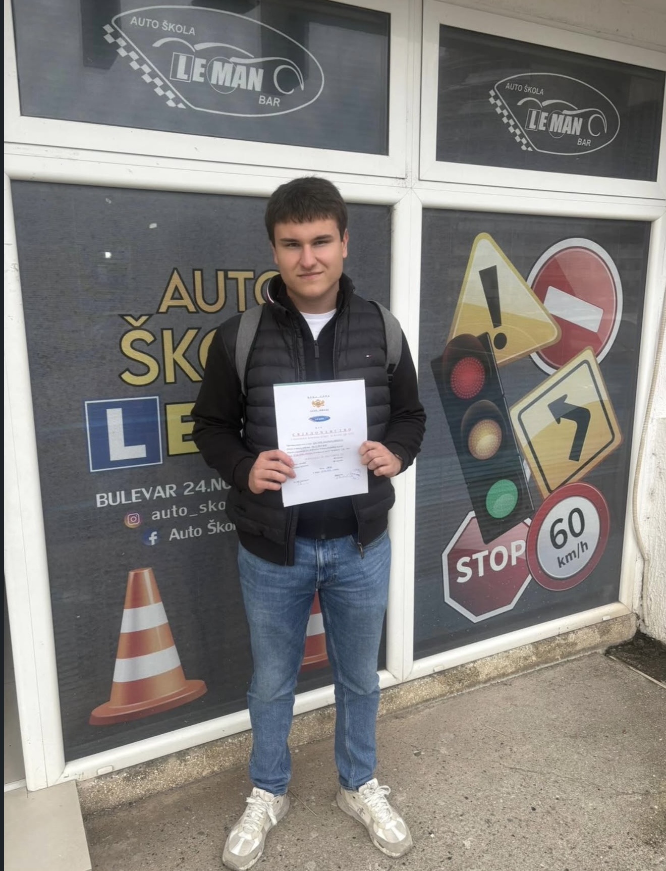 Polaznik Auto Škole LE MAN nakon položenog ispita